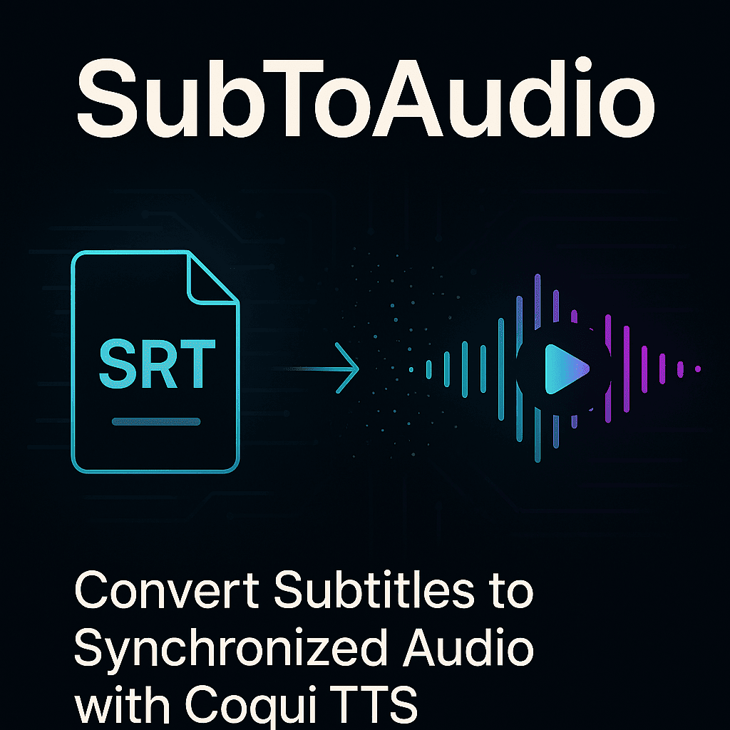 SubToAudio: Subtitle-to-Audio Conversion with Coqui TTS
